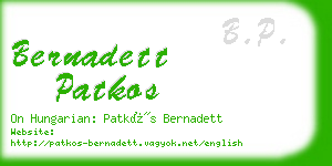 bernadett patkos business card